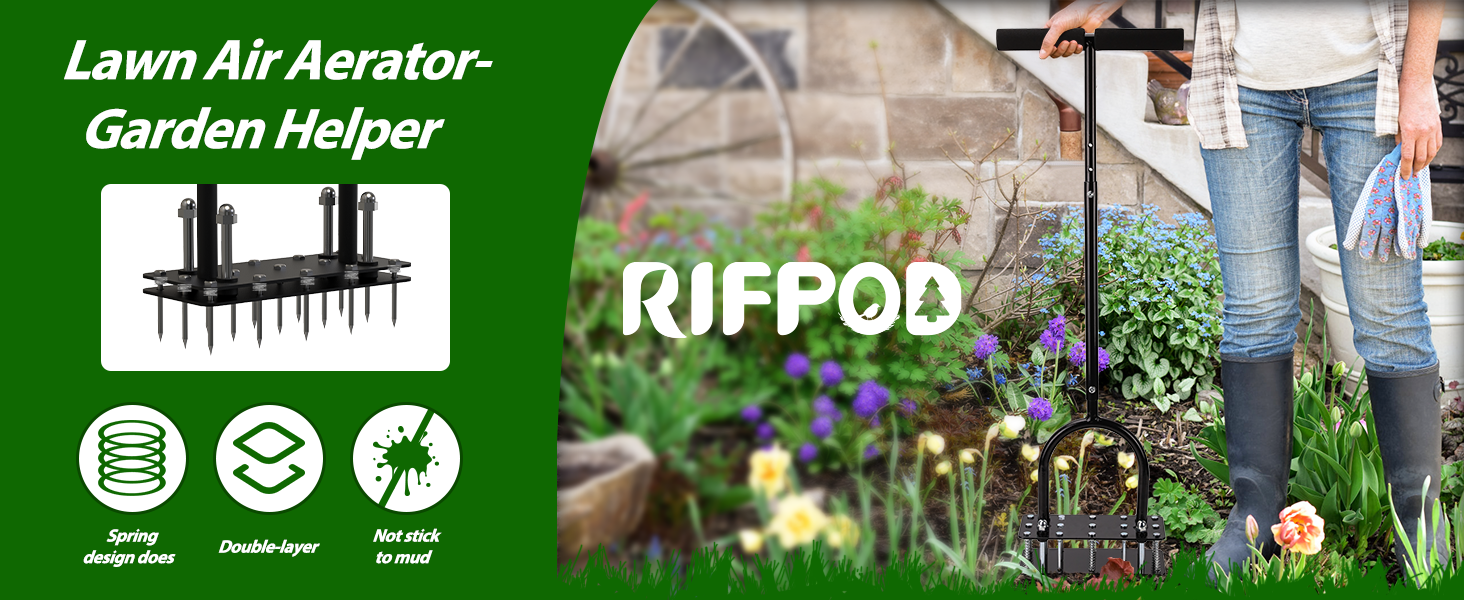 RIFPOD Lawn Aerator - Double Spring Design