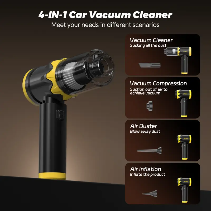 20,000Pa Ultra-Suction Cordless Mini Vacuum | 4-in-1 Car & Home Cleaner 🚗💨