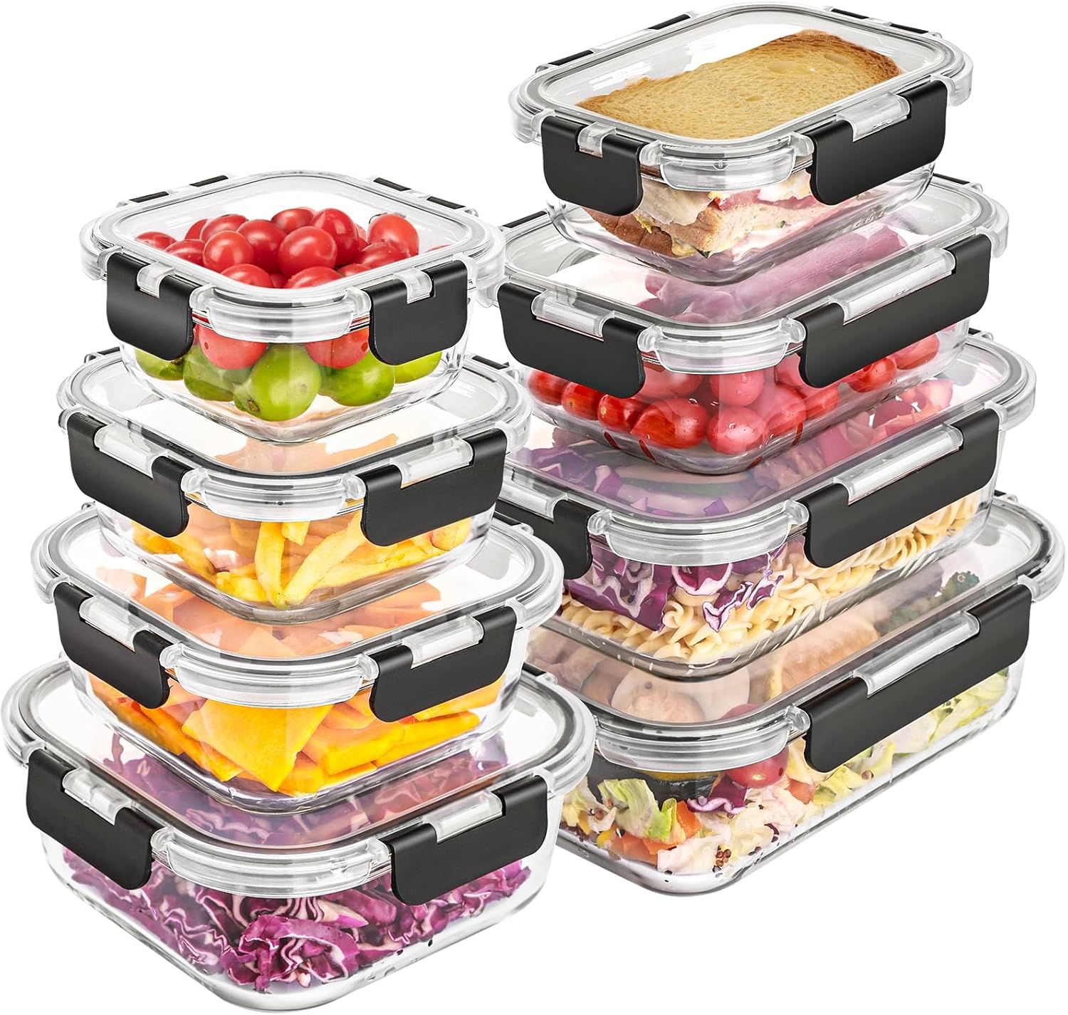 Glass Storage Set - 10 Piece Leakproof Meal Prep Kit ✨🥗