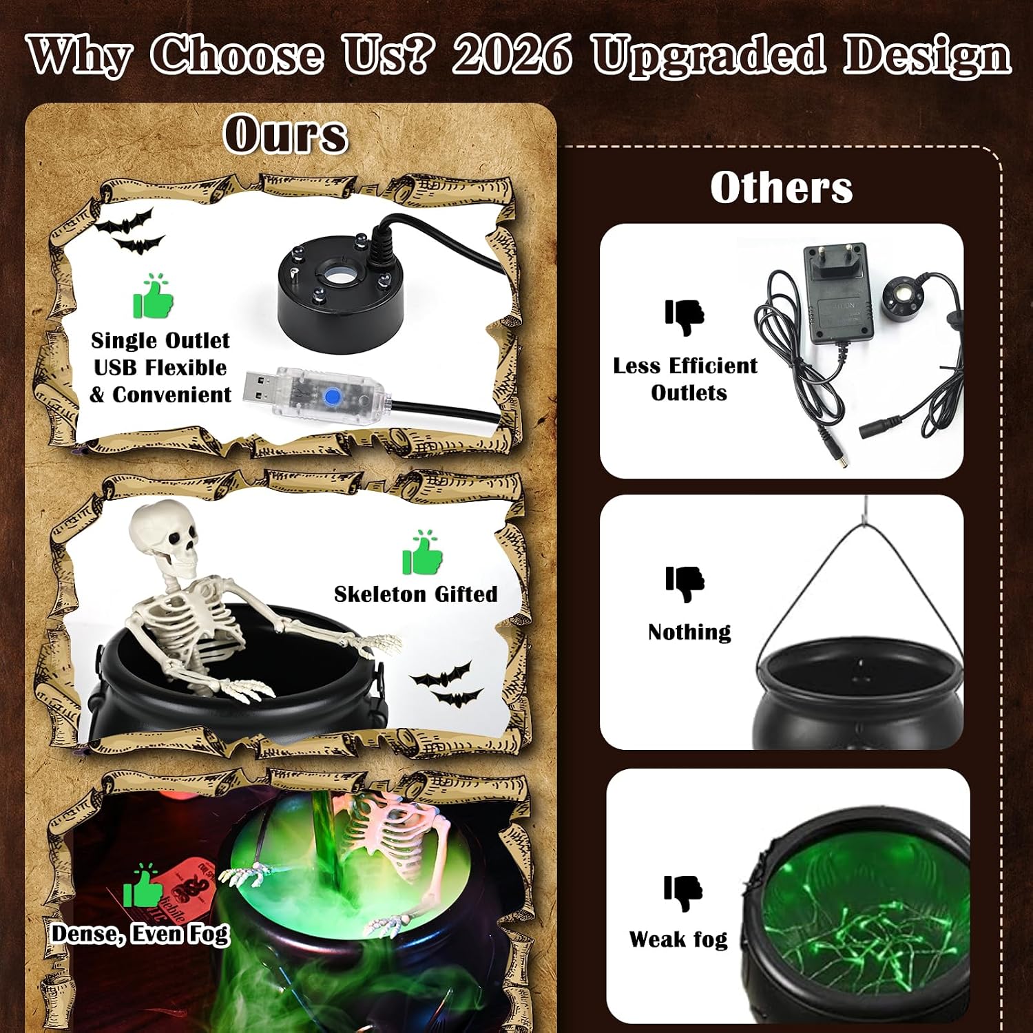 Halloween Decorations Indoor, Large Witches Cauldron Halloween Decor