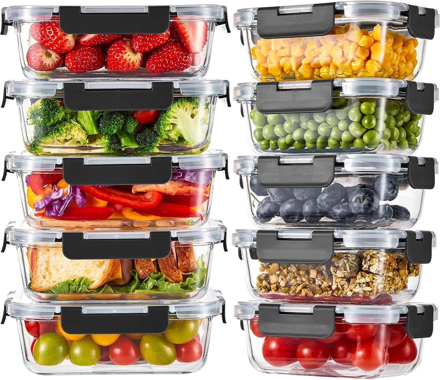 Glass Storage Set - 10 Piece Leakproof Meal Prep Kit ✨🥗