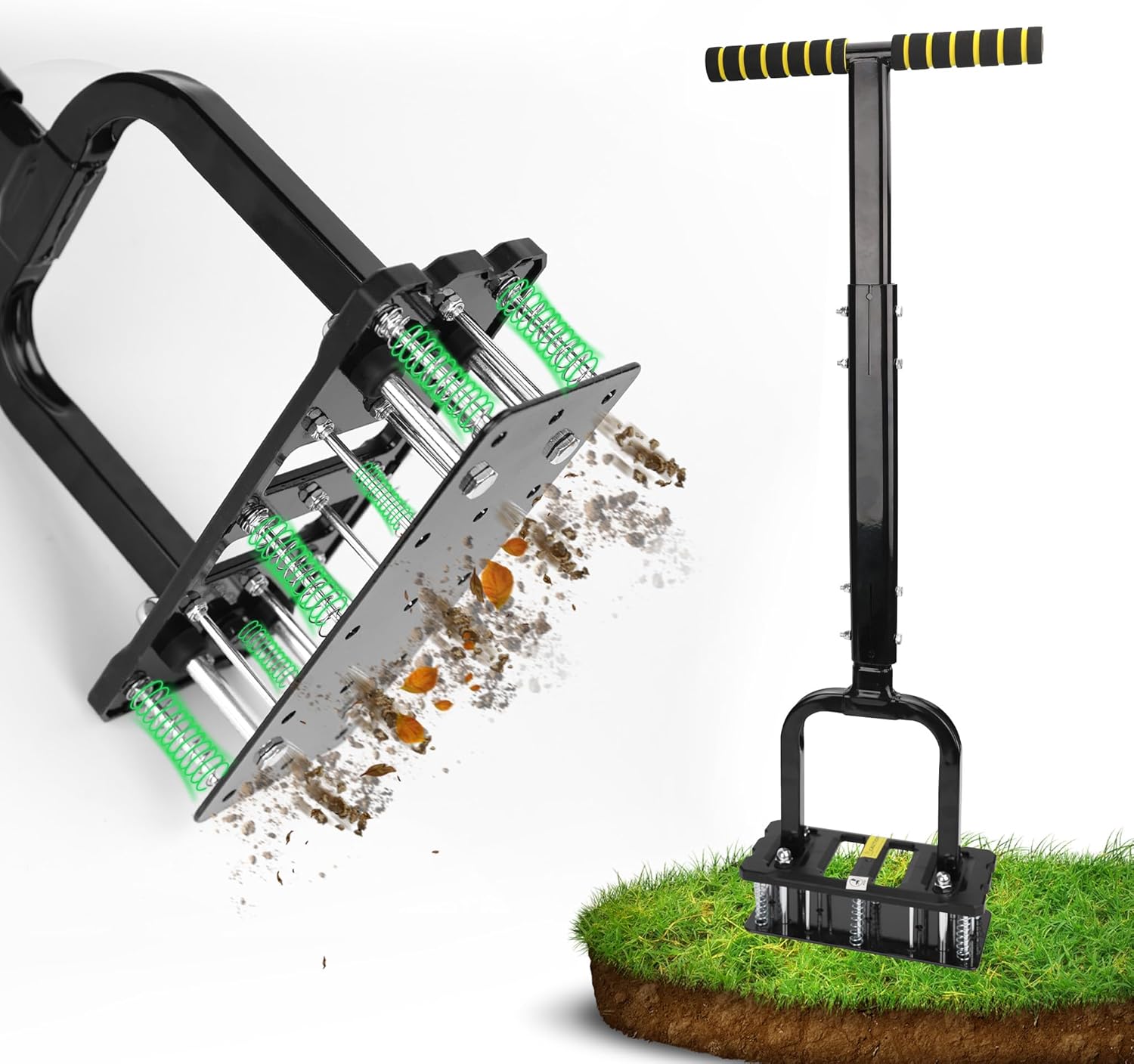 Automatic Self-Cleaning Lawn Aerator - Dual-Spring Spike Tool 🌿✨