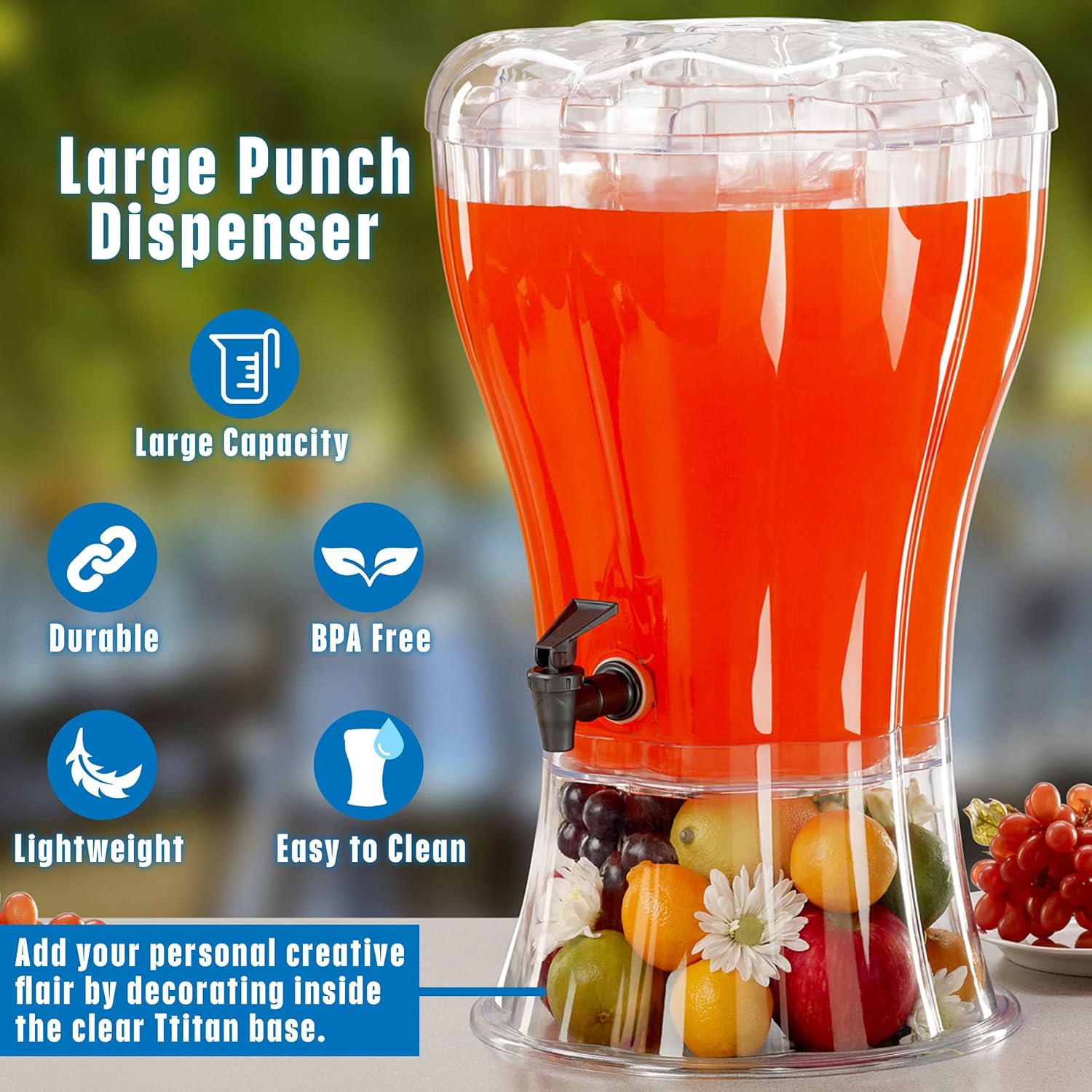 3-in-1 Party Beverage Station | 13L Drink Dispenser with Organizer Lid & Ice Cone 🍹❄️