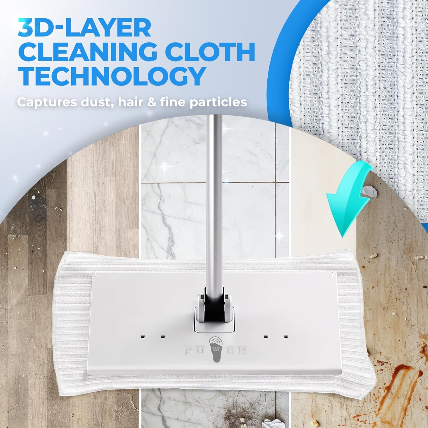 Hands-Free Floor Mop | Foot-Activated Pad Lock System 🧹✨