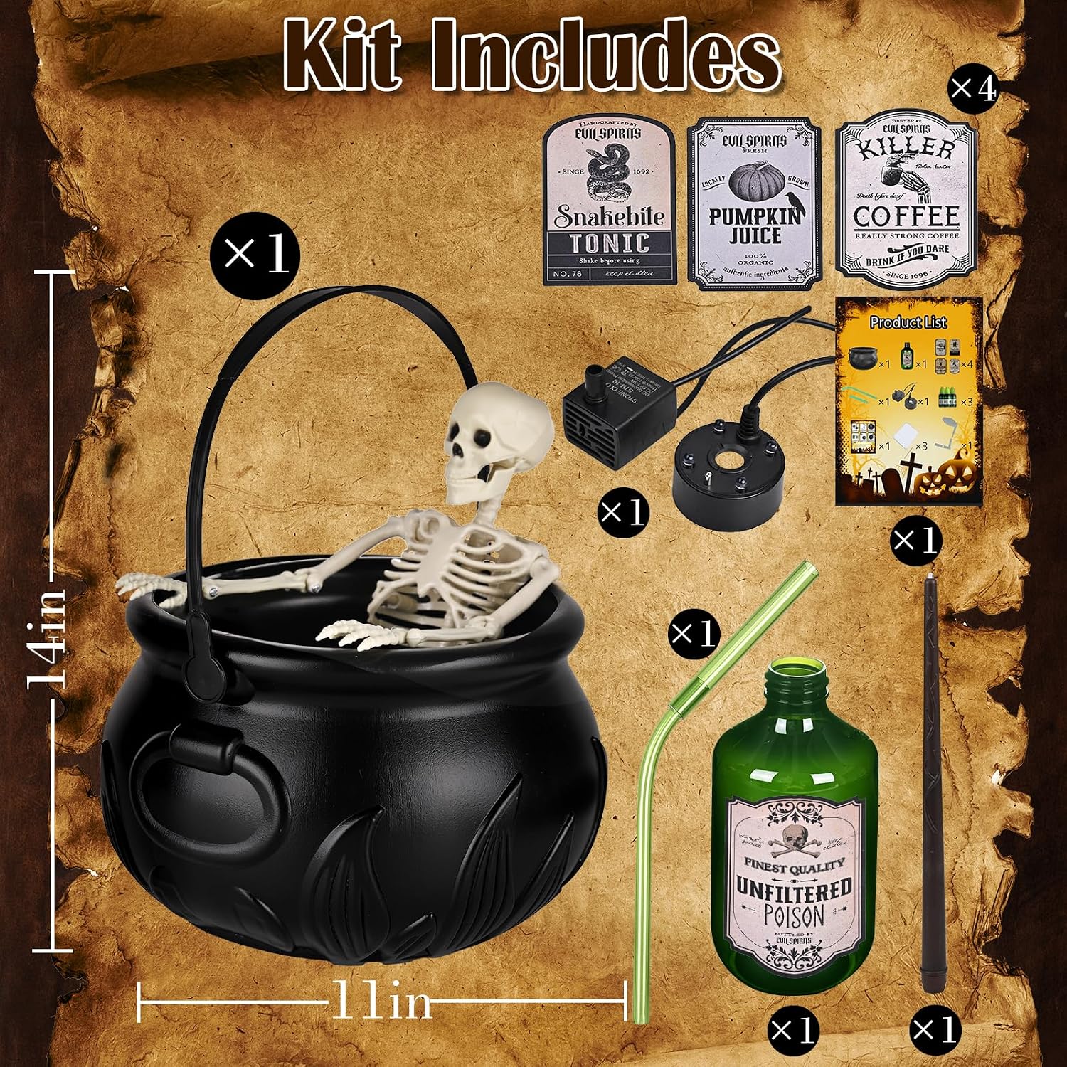 Halloween Decorations Indoor, Large Witches Cauldron Halloween Decor