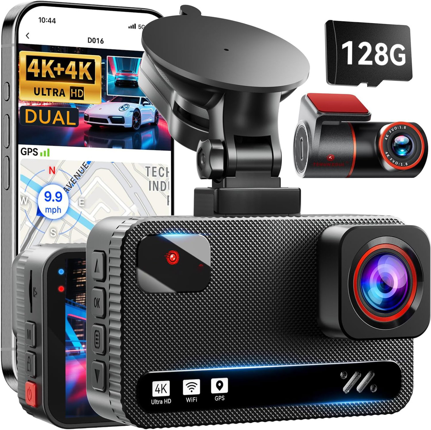 T4K+4K Dash Cam Front and Rear