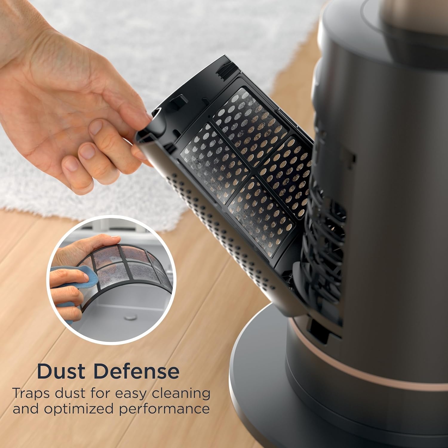 Shark TurboBlade Fan—Ultra-Customizable Bladeless Tower Fan, Pivots, Twists, Oscillates 180°, Circulates and Propels Air, 10 Noise Levels + 10 Speeds, Easy to Clean, Blush, TF202SPK2
