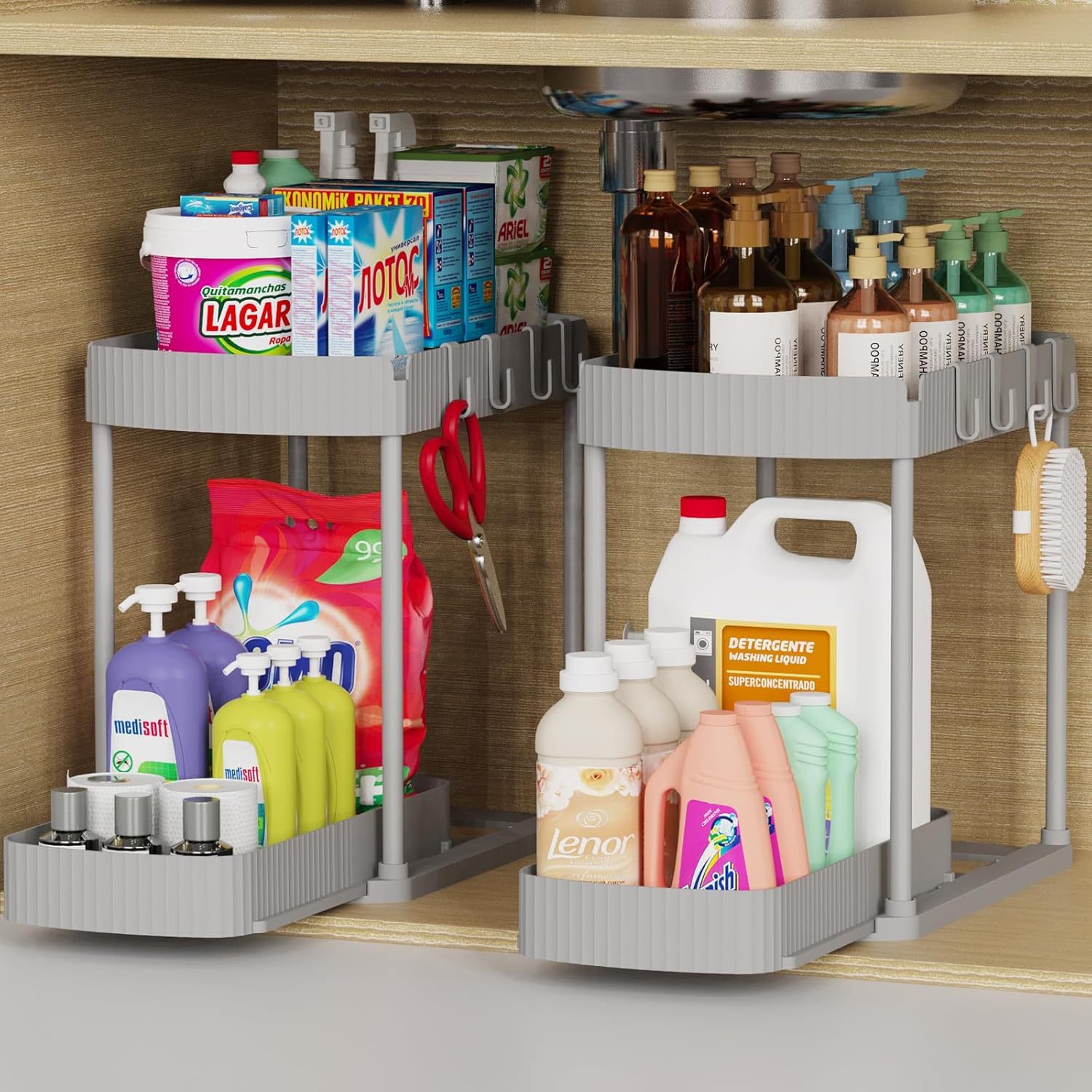 🎉 Limited-Time Black Friday 🎉 2 Pack Multi-Purpose Pull-Out Storage Organizers
