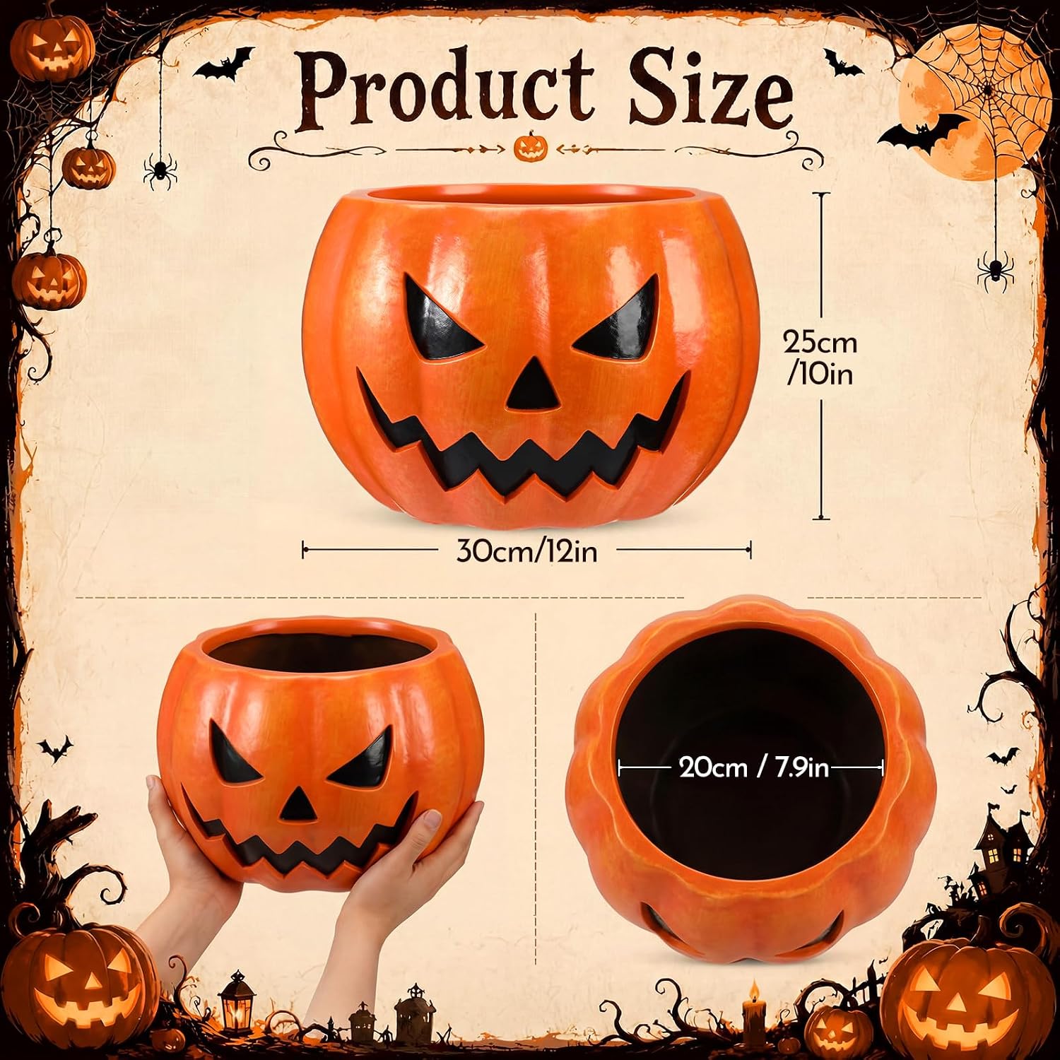 Halloween Pumpkin Planter Resin Large Jack O Pumpkin Resin Flower Pot