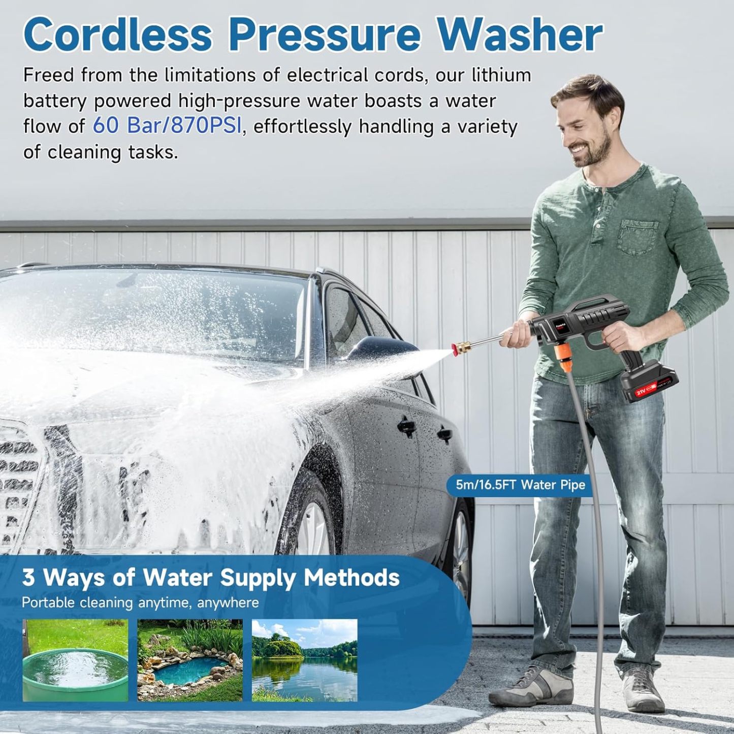 💥💥Final Day! Enjoy 50% OFF 💥 Cordless Pressure Washer Battery Powered