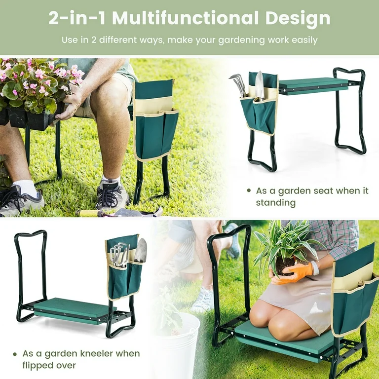 KVR Garden Kneeler and Seat - 2-in-1 Multifunctional Design