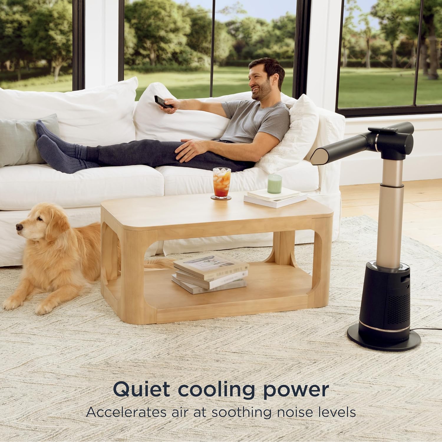 Shark TurboBlade Fan—Ultra-Customizable Bladeless Tower Fan, Pivots, Twists, Oscillates 180°, Circulates and Propels Air, 10 Noise Levels + 10 Speeds, Easy to Clean, Blush, TF202SPK2