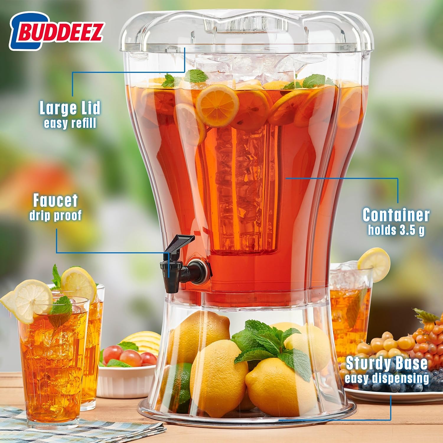 3-in-1 Party Beverage Station | 13L Drink Dispenser with Organizer Lid & Ice Cone 🍹❄️
