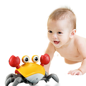 tummy time toy orange crab