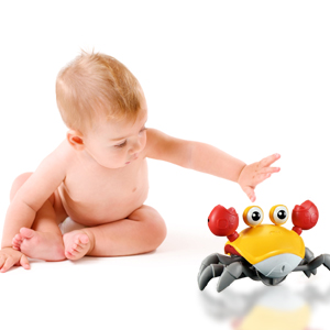 tummy time toy orange crab