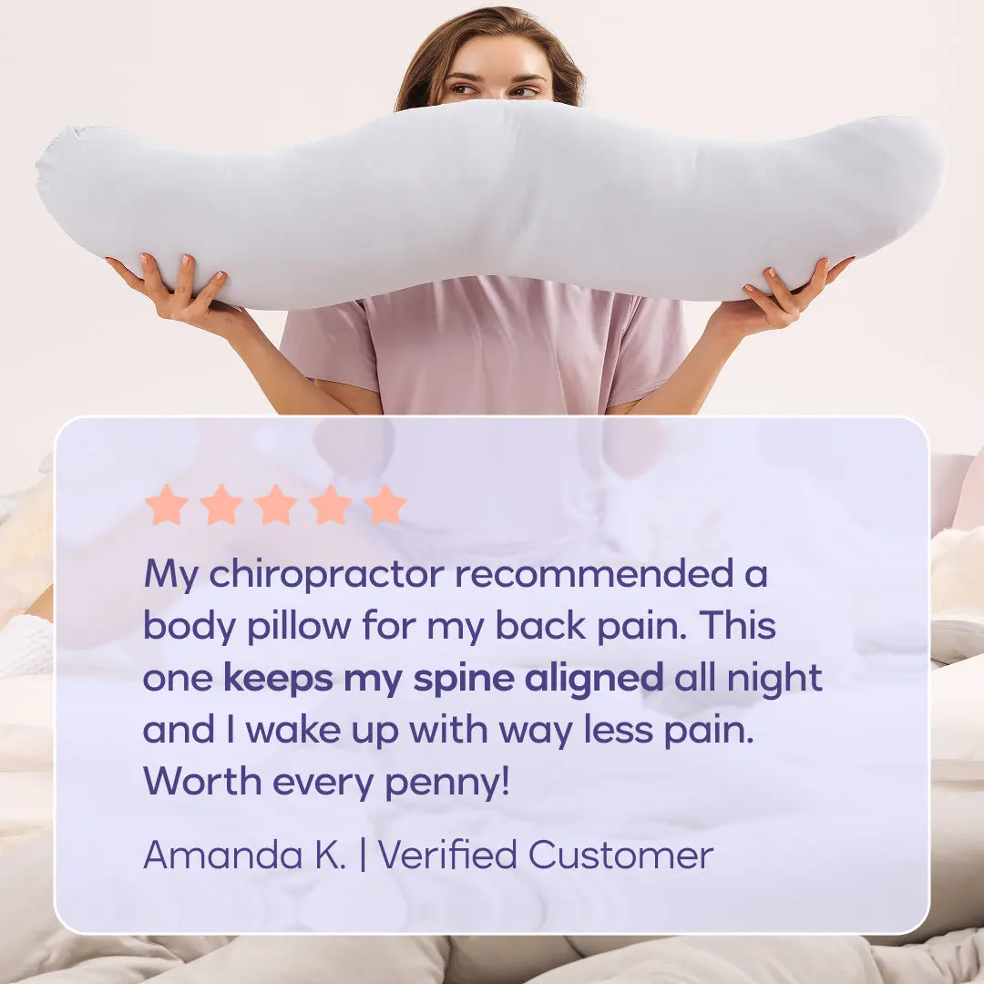 BodyAlign Full-Body Ergonomic Pillow | Cooling Support for Side Sleepers ☁️💤