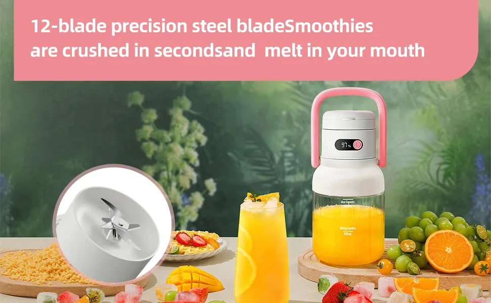 33oz Portable Blender - 12-Blade Ice Crushing Power 🥤⚡