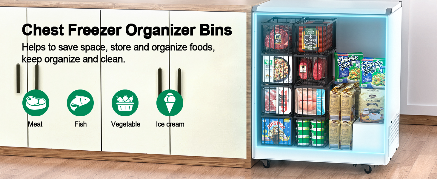 freezer organizer bins