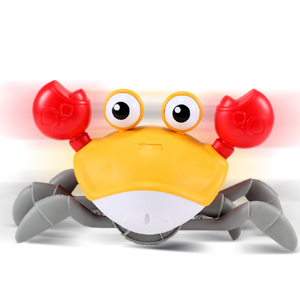 tummy time toy orange crab