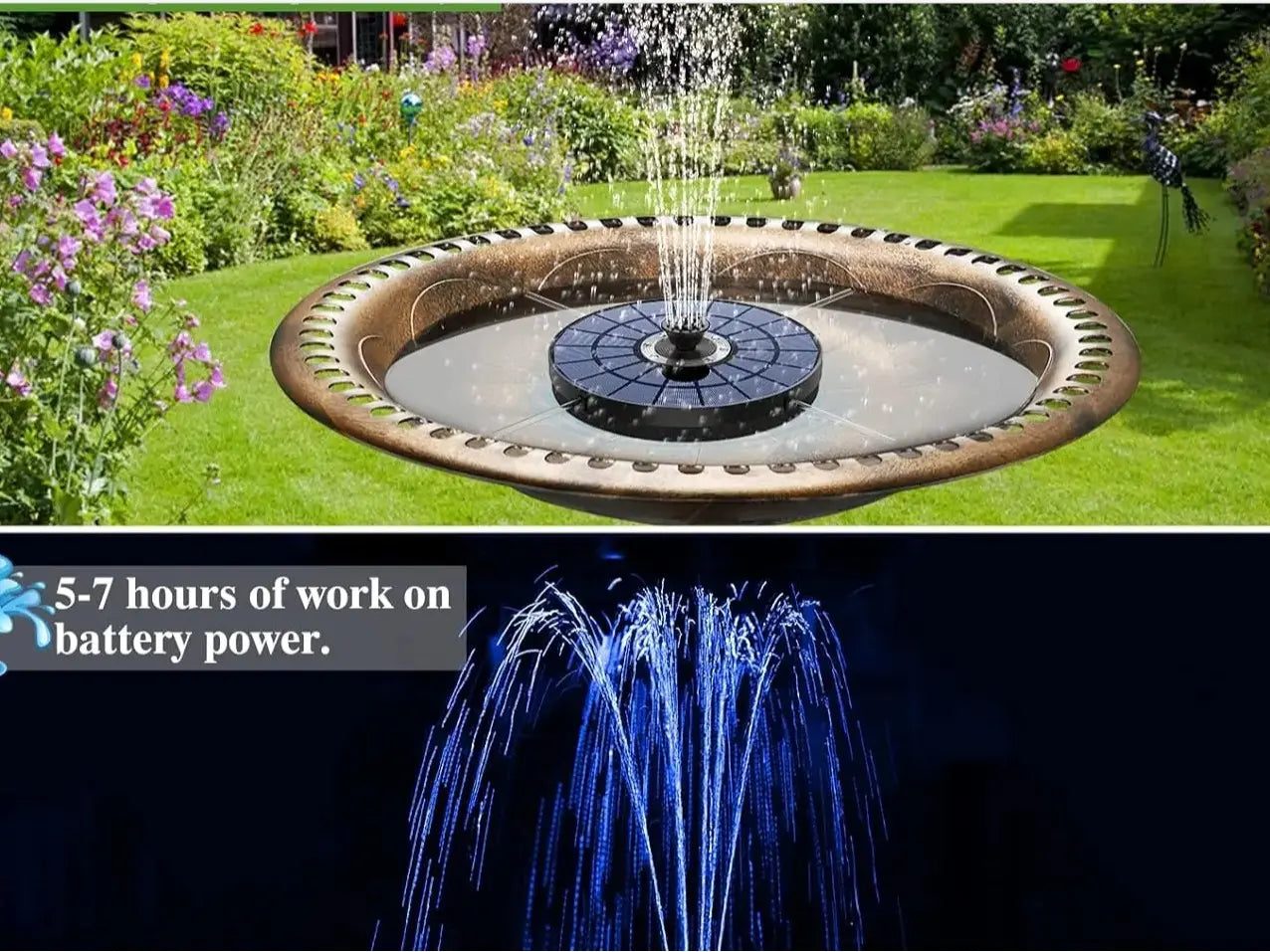 Floating Solar Fountain - Instant Water Feature for Bird Baths & Ponds ⛲☀️