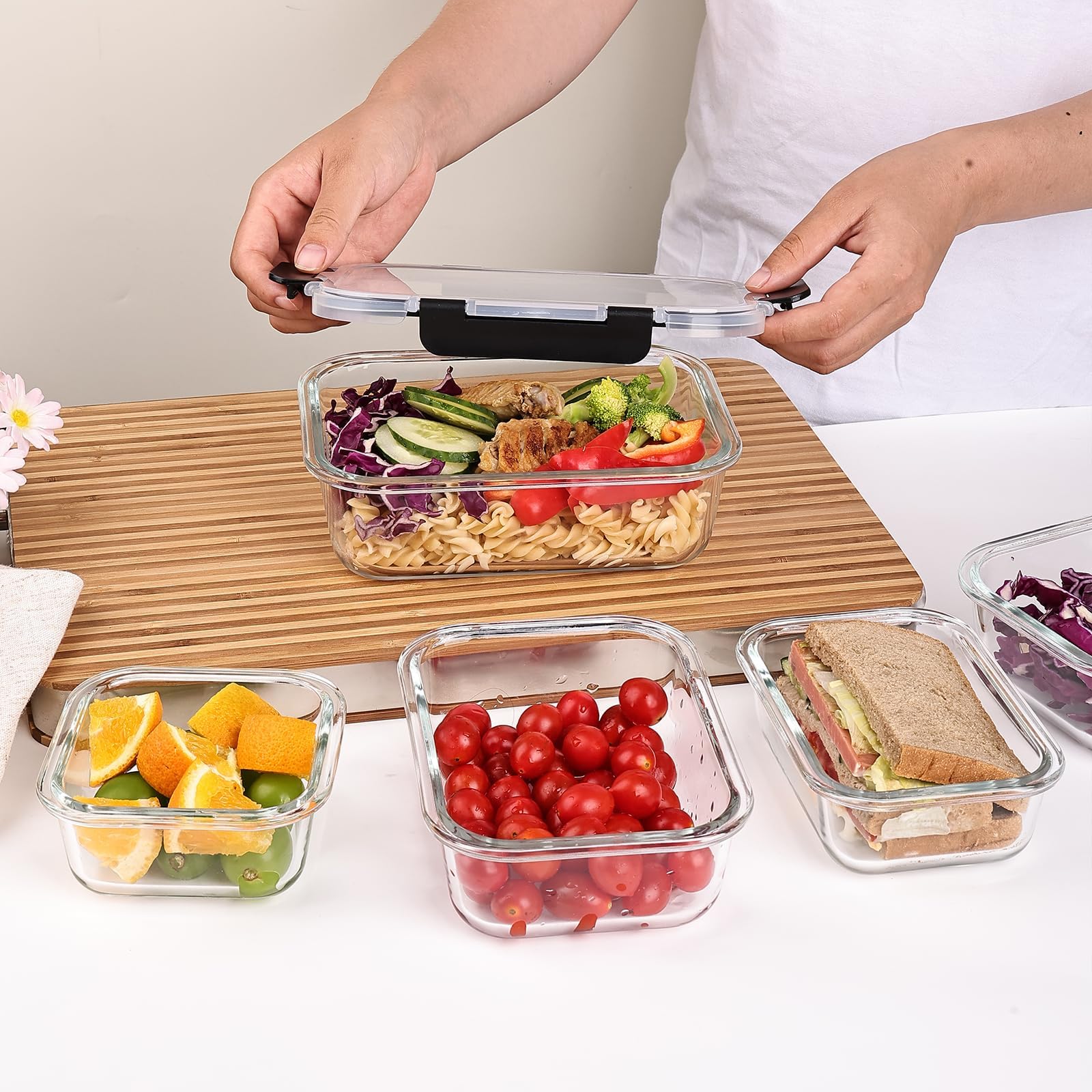 Glass Storage Set - 10 Piece Leakproof Meal Prep Kit ✨🥗