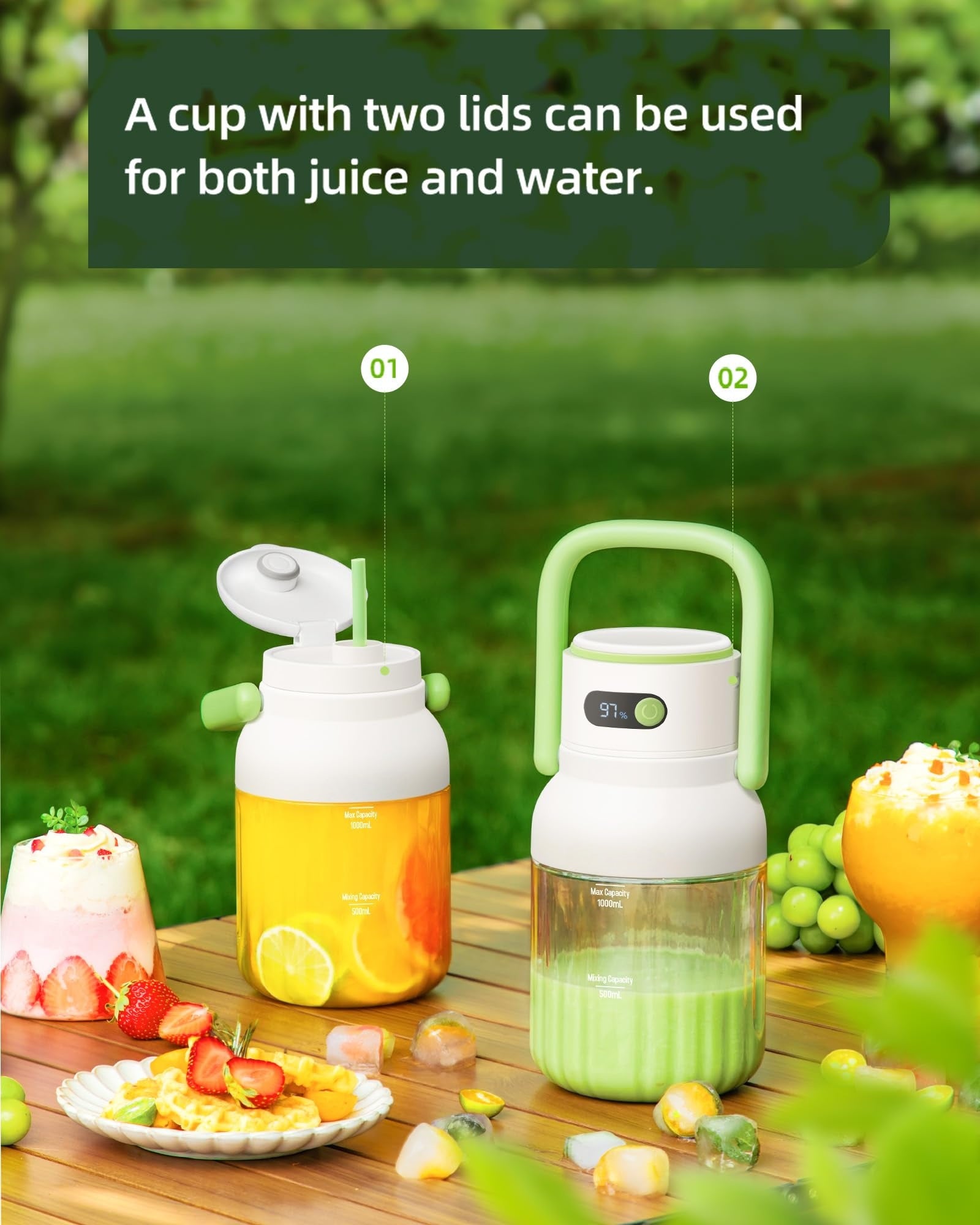 33oz Portable Blender - 12-Blade Ice Crushing Power 🥤⚡