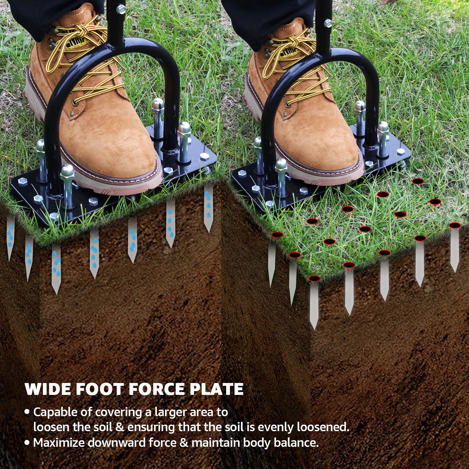 Automatic Self-Cleaning Lawn Aerator - Dual-Spring Spike Tool 🌿✨