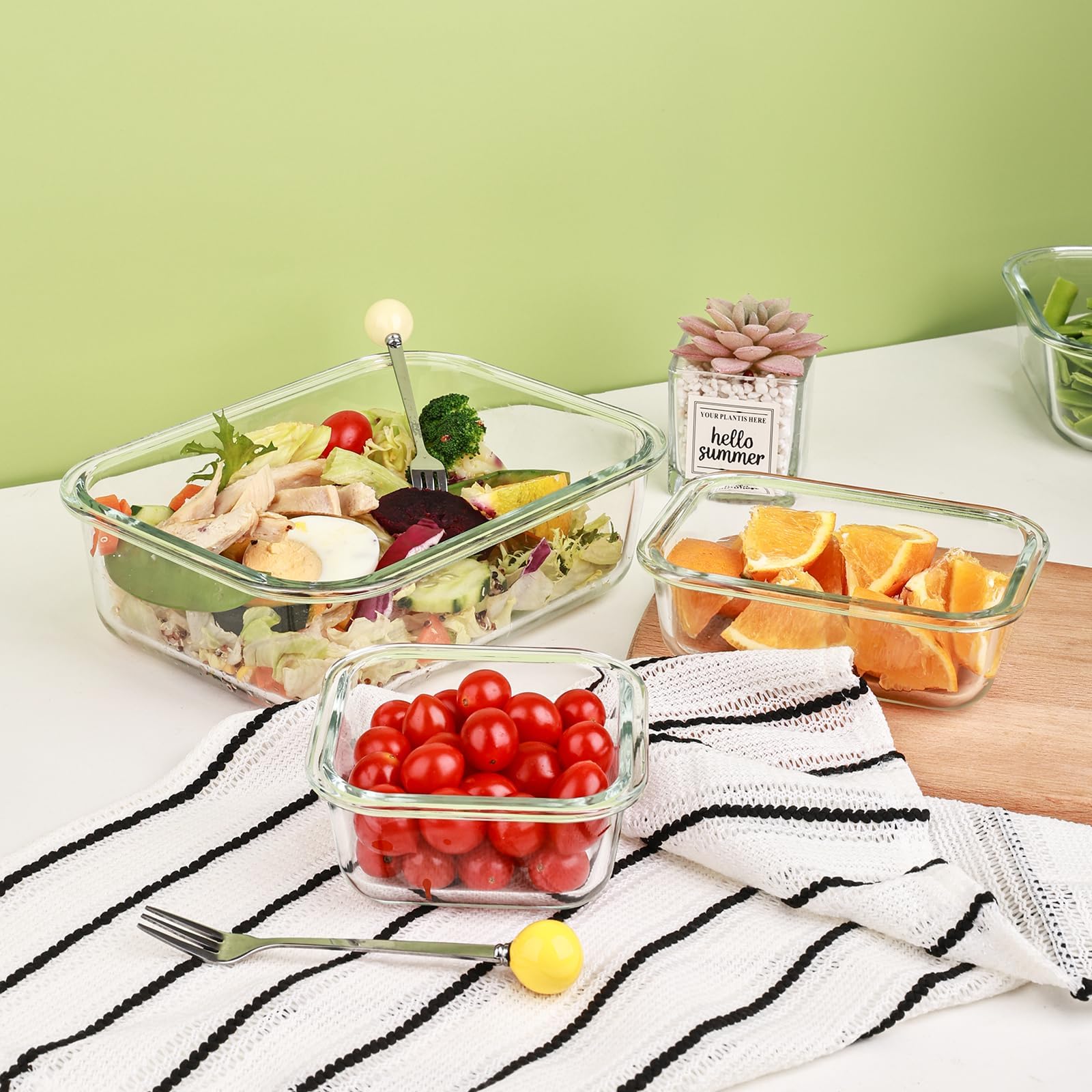 Glass Storage Set - 10 Piece Leakproof Meal Prep Kit ✨🥗