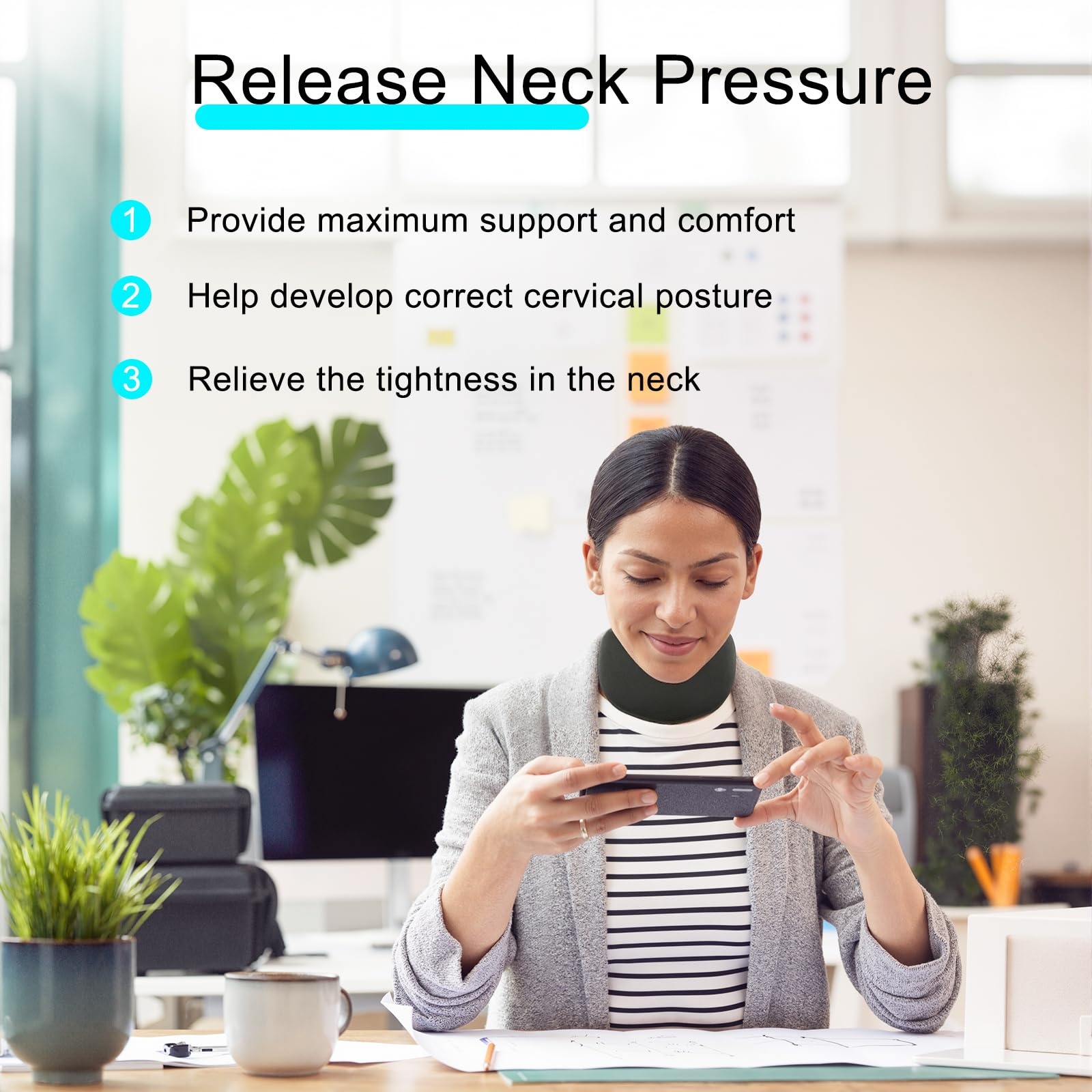 Soft Foam Neck Brace, Neck Hump Corrector for Neck Pain and Support 