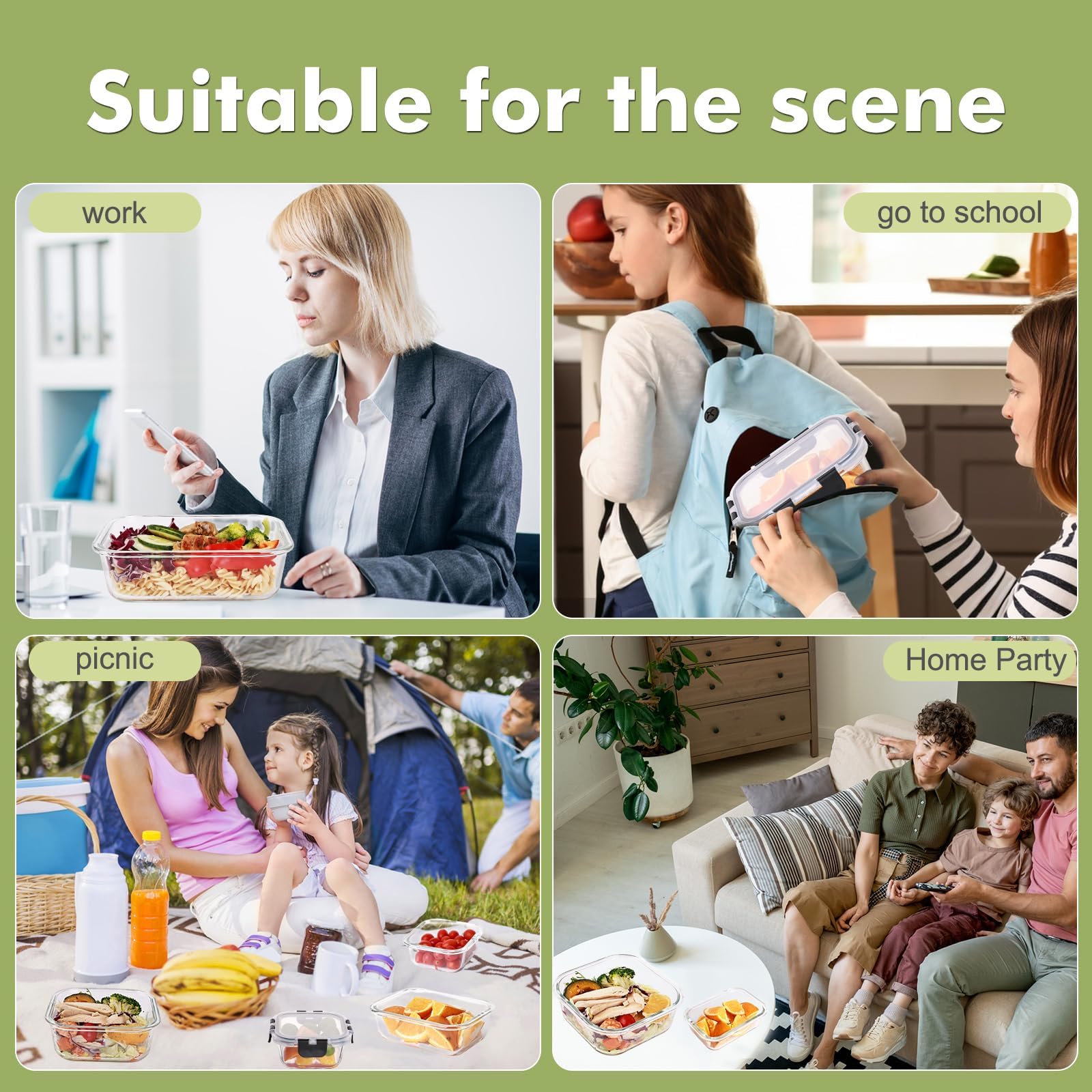 Glass Storage Set - 10 Piece Leakproof Meal Prep Kit ✨🥗