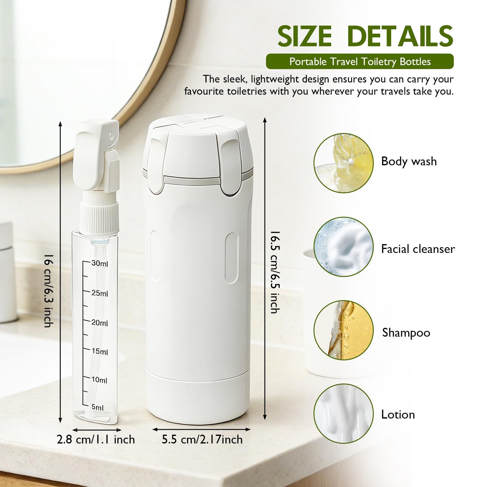 4-in-1 Leak-Proof Travel Dispenser | Compact Refillable Bottle Set ✈️🧴