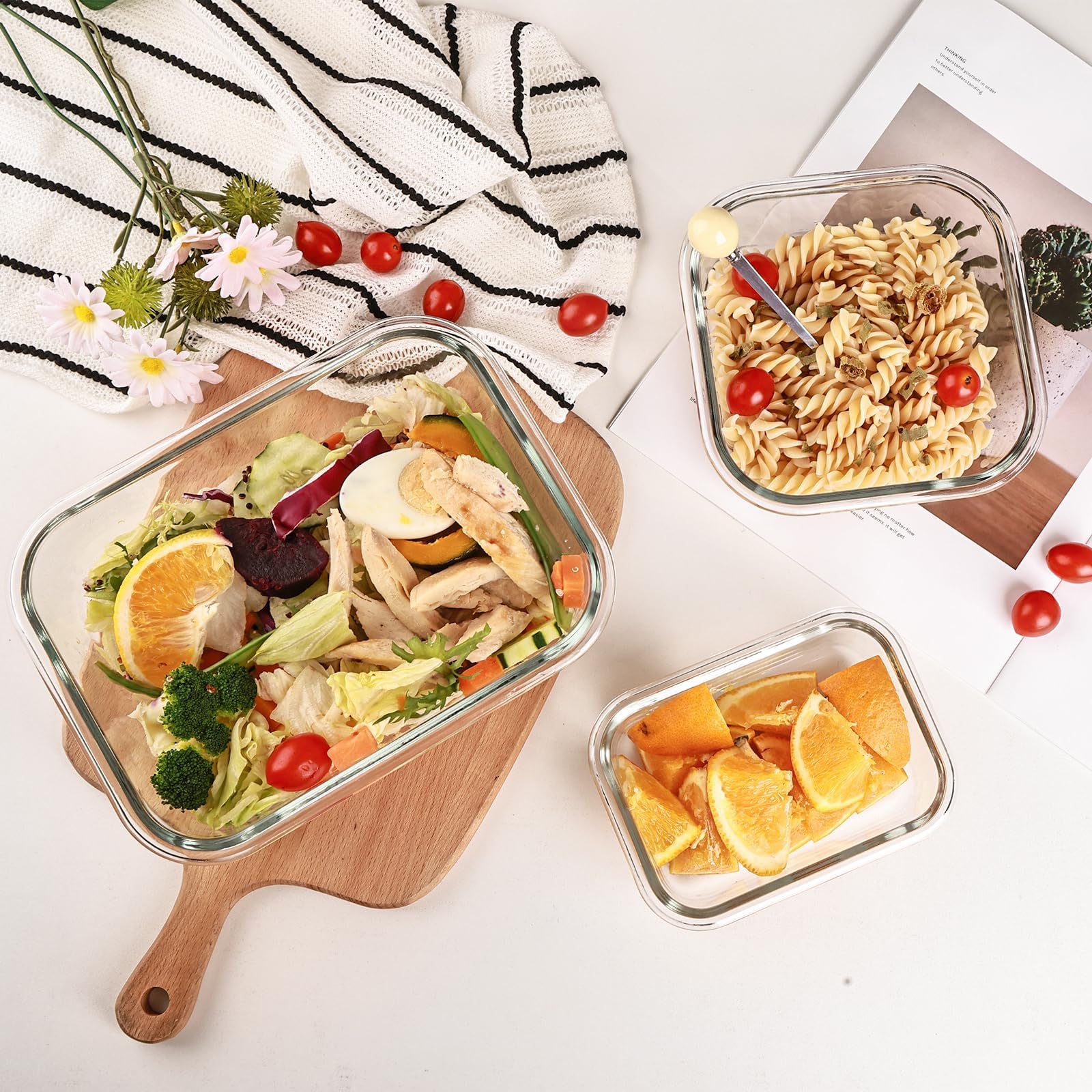 Glass Storage Set - 10 Piece Leakproof Meal Prep Kit ✨🥗