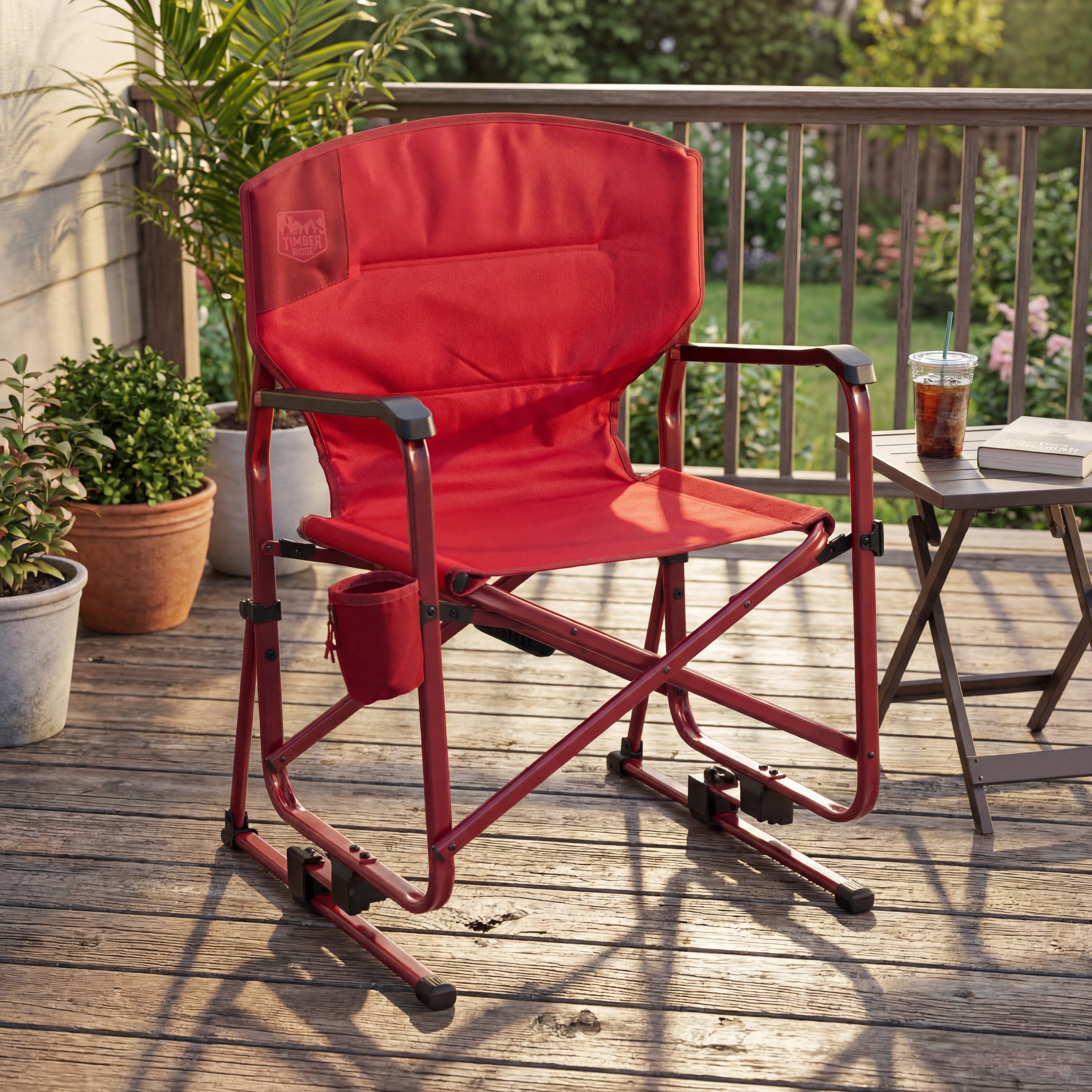 Portable Rocking Camping Chair | Heavy Duty 300lb Capacity