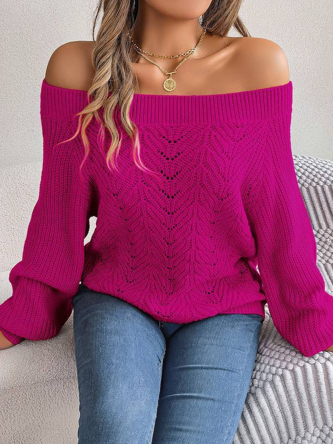 Off-Shoulder Cable Knit Sweater – Soft, Elegant & Effortlessly Chic
