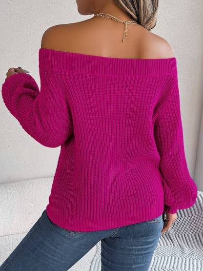 Off-Shoulder Cable Knit Sweater – Soft, Elegant & Effortlessly Chic