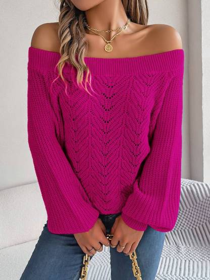Off-Shoulder Cable Knit Sweater – Soft, Elegant & Effortlessly Chic