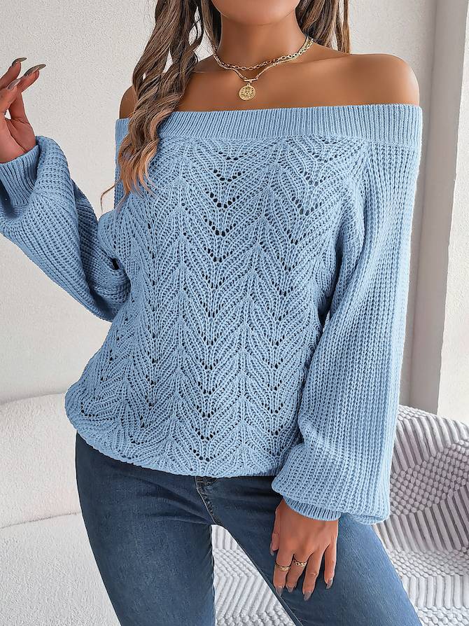 Off-Shoulder Cable Knit Sweater – Soft, Elegant & Effortlessly Chic
