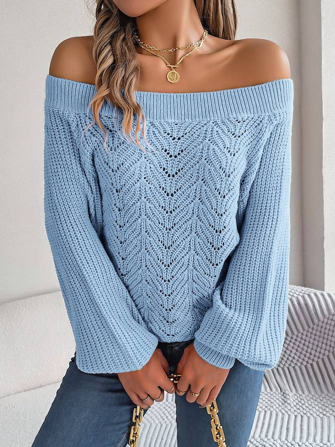 Off-Shoulder Cable Knit Sweater – Soft, Elegant & Effortlessly Chic