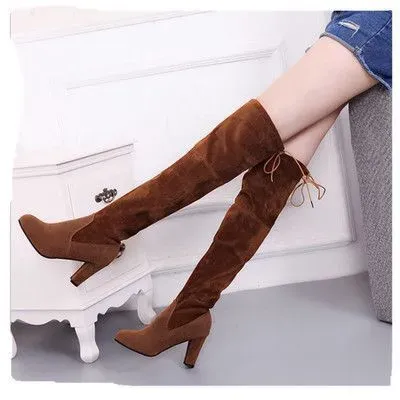 "Μπότες Γυναίκες για Καλοκαίρι: Μοδαία Υφή, Μινιμαλιστικό Σχεδιασμό μέχρι το Μηρός – Ελεганτές με Οξεία Στολή, Στυλ Κάλτσες Γυναικών, Υψηλά Τακούνια για Χειμώνα, Μπότες για Γυναίκες"