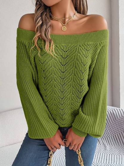 Off-Shoulder Cable Knit Sweater – Soft, Elegant & Effortlessly Chic