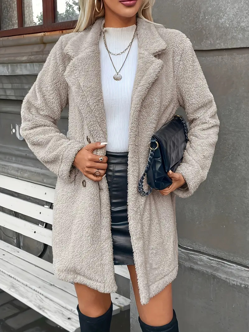 Dvouřadý plyšový kabát Soyaconcept