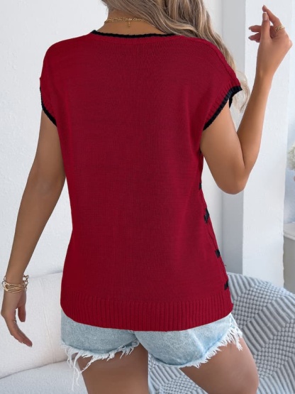 Striped Knit Sleeveless Top & Denim Shorts Spring–Summer Set