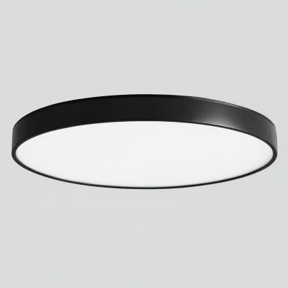 Plafonnier métal 40x40x5 cm noir adapté au salon style moderne-Designena