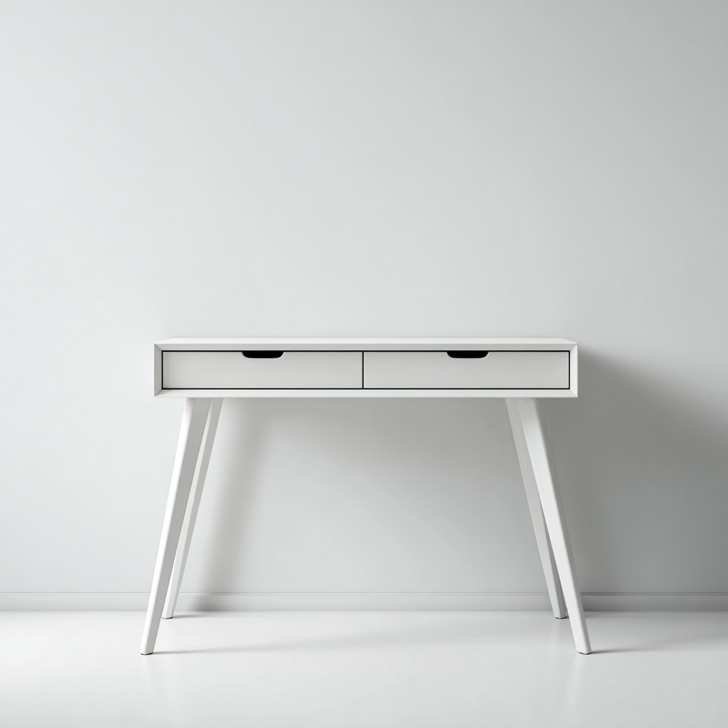Bureau MDF 110x50x75 cm - blanc - adapté aux espaces de travail et style minimaliste-Designena
