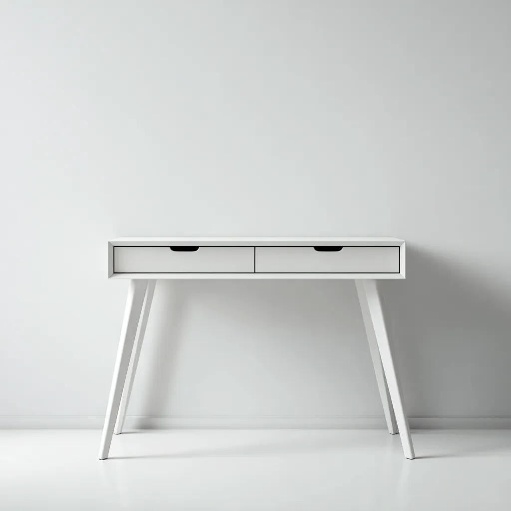 Bureau MDF 110x50x75 cm - blanc - adapté aux espaces de travail et style minimaliste-Designena