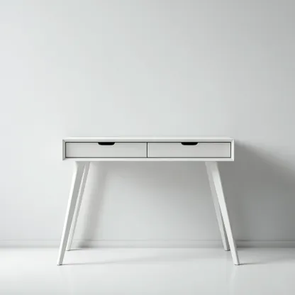 Bureau MDF 110x50x75 cm - blanc - adapté aux espaces de travail et style minimaliste-Designena