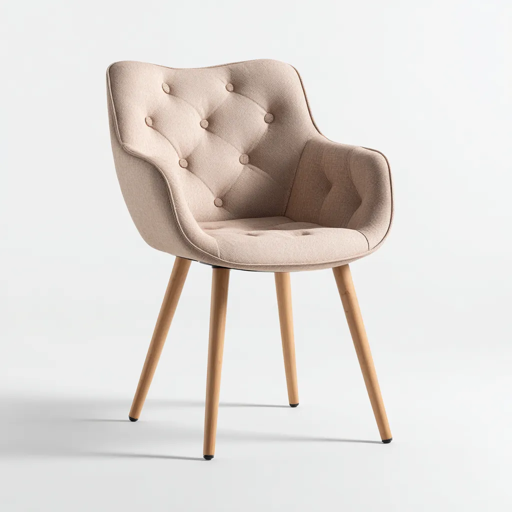Fauteuil avec accoudoirs tissu 61x60x83 cm - beige clair - design moderne pour salon-Designena