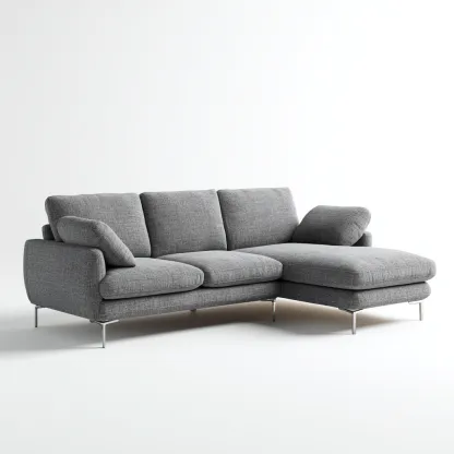 Canapé d'angle tissu 268x165x87 cm - gris - pour salon - style moderne-Designena