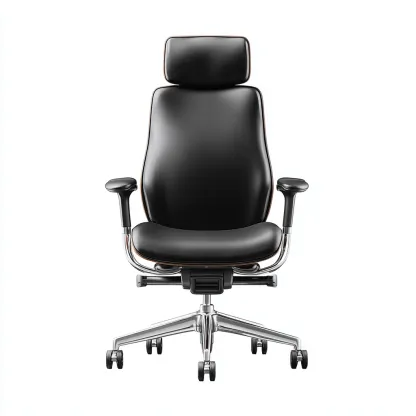 Chaise de bureau cuir véritable 72x70x128 cm - noir - pour espace de travail - style ergonomique-Designena