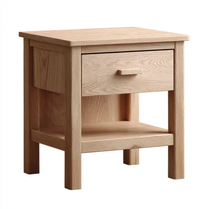 Table de chevet bois 45x38x55 cm bois naturel adaptée à la chambre style scandinave-Designena